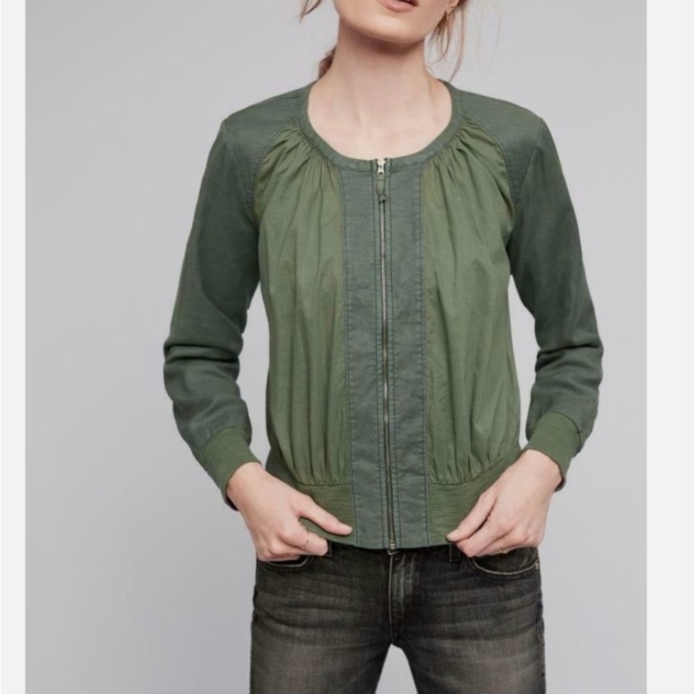 Anthropologie Hei Hei Linen Blend Bomber